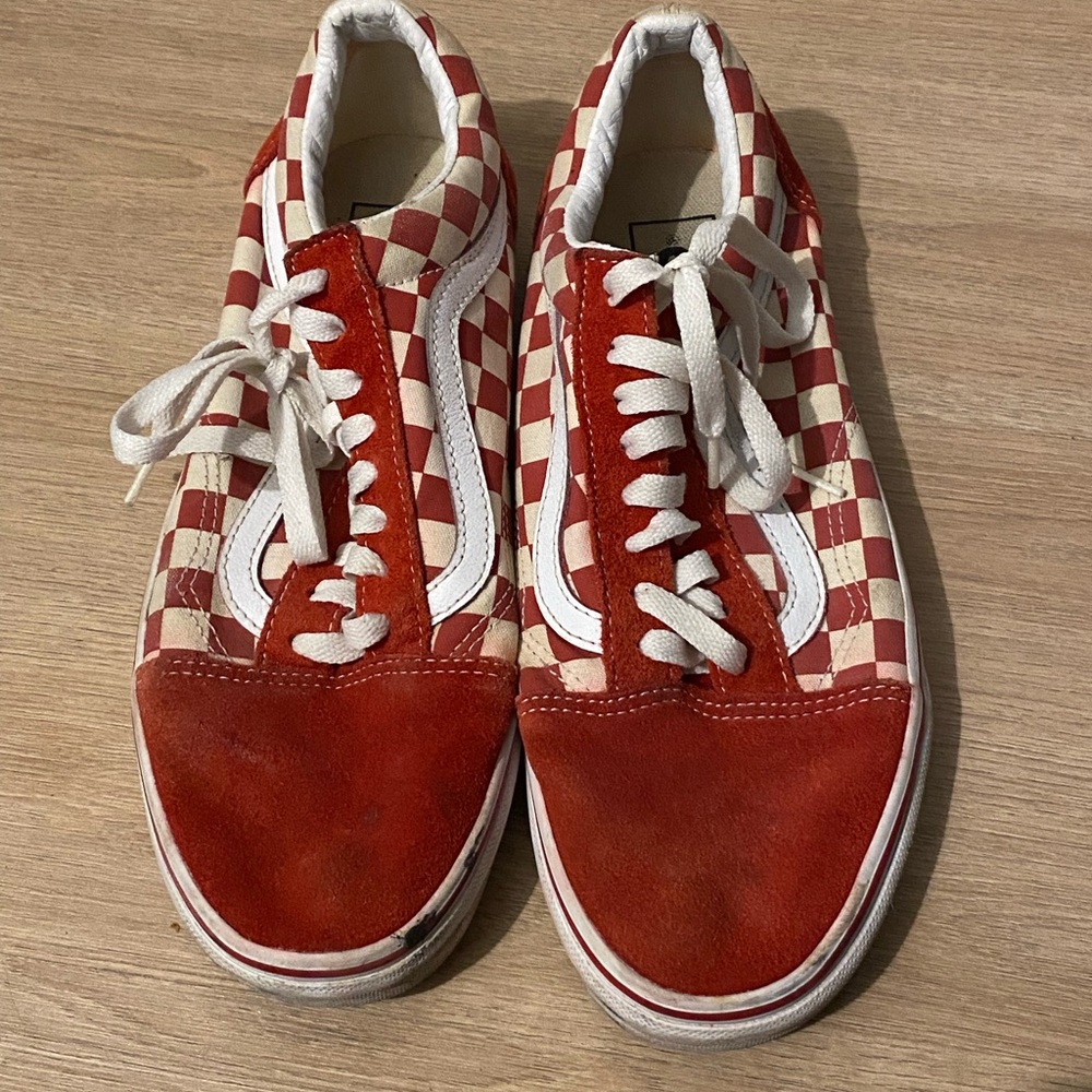 Vans Old Skool Checkerboard Racing Red sneakers shoes size 8 Men